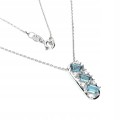 Halskette aus 925er Sterlingsilber mit London Blue Topas