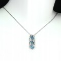 Halskette aus 925er Sterlingsilber mit London Blue Topas