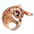 Ring Tiger Saphire Granat Größe 14 Silber 925