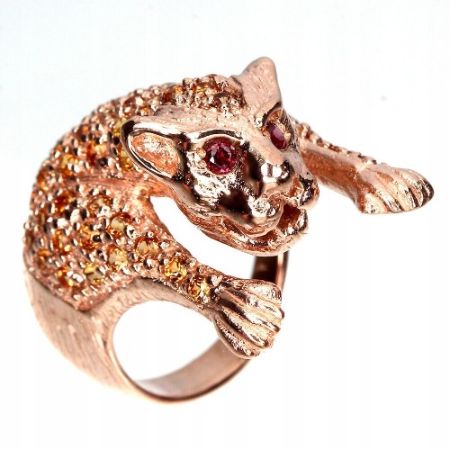 Ring Tiger Saphire Granat Größe 14 Silber 925