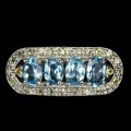 Ring Größe 14 natürliche Swiss Blue Topas Saphire