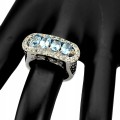 Ring Größe 14 natürliche Swiss Blue Topas Saphire
