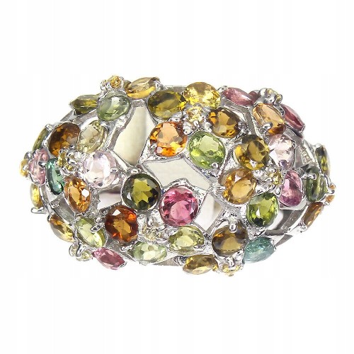 Ring Größe 16 natürliche Turmaline Saphire 925