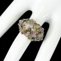 Ring Größe 16 natürliche Turmaline Saphire 925