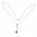 Silberkette natürliche Amethyste Zirkonia 18