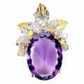 Anhänger Silber 925 natürliche 17ct Amethyst Saphire