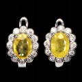 925 Silber Ohrringe Saphire gelbe Zirkonia 4