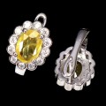 925 Silber Ohrringe Saphire gelbe Zirkonia 4