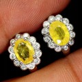 925 Silber Ohrringe Saphire gelbe Zirkonia 4