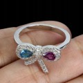 Ring aus Sterlingsilber Größe 16,5 Granat Topas London Blue