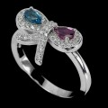 Ring aus Sterlingsilber Größe 16,5 Granat Topas London Blue
