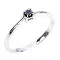 Ring schwarzer Diamant 0,135 ct Silber Größe 17