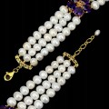 925 Armband natürliche Amethyste Perlen Rubine