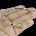 Zartes Armband aus natürlichem gelbem Saphir Silber