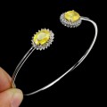 Zartes Armband aus natürlichem gelbem Saphir Silber