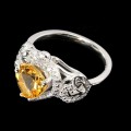 Ring aus Citrin Zirkonia Größe 12 Silber 925 Herz