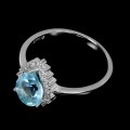 Zarte Ring Größe 14 Silber Sky Blue Topaz