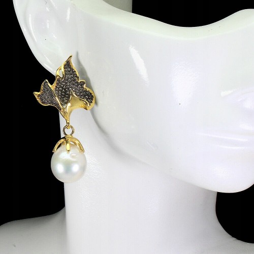 Silberohrringe mit natürlichen Barockperlen 925 1