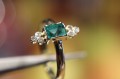 Ring Gold Diamanten Smaragd Größe 17 zertifiziert