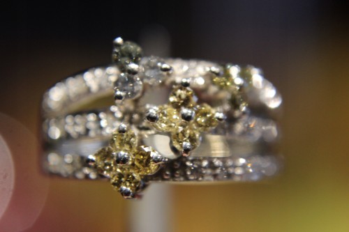 Ring Gold Diamanten Größe 12 Blumen Zertifikat
