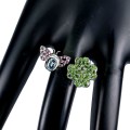 Ring Aquamarin Diopsid Schmetterling Klee Größe 23