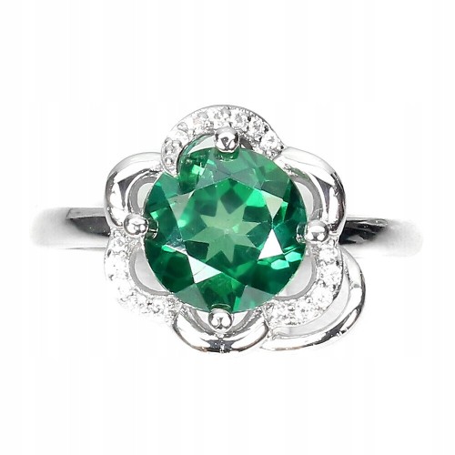 Silberring natürlicher grüner Topas Größe 9,5