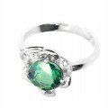 Silberring natürlicher grüner Topas Größe 9,5