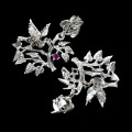 Ohrringe aus Sterlingsilber natürliche Rubine Markasit Vögel 5