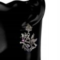 Ohrringe aus Sterlingsilber natürliche Rubine Markasit Vögel 5
