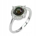 Ring Größe 11 natürliche schwarze Opal Zirkonia