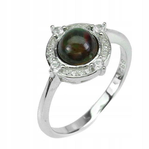 Ring Größe 11 natürliche schwarze Opal Zirkonia