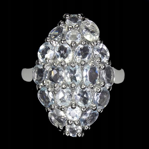 Wunderschöne Ring Größe 16 natürliche Aquamarine 925