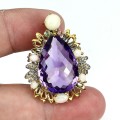 Anhänger 925 natürliche 21,42 ct Amethyst Saphire Opale