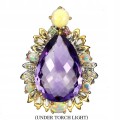 Anhänger 925 natürliche 21,42 ct Amethyst Saphire Opale
