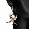 Natürliche Barockperlenohrringe mit Granat Vögel 5