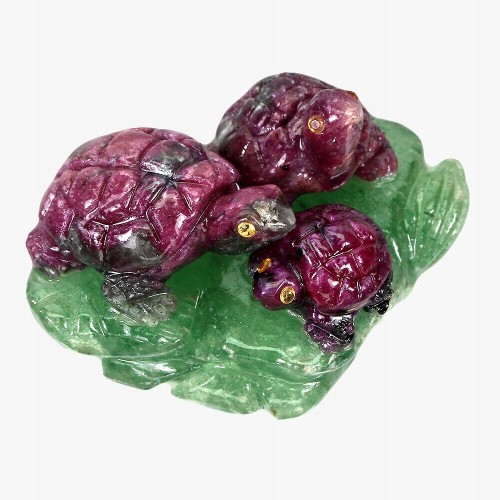 Zoisit Rubin natürlicher Aventurin 302.48ct Schildkröten