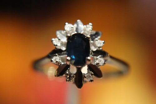 Ring Gold Diamanten Saphir Größe 15,5 zertifiziert