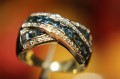 Ring 14 Karat Gold Topas Diamant Größe 13 zertifiziert