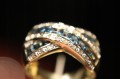 Ring 14 Karat Gold Topas Diamant Größe 13 zertifiziert