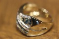 Ring 14 Karat Gold Topas Diamant Größe 13 zertifiziert