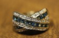 Ring 14 Karat Gold Topas Diamant Größe 13 zertifiziert