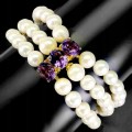925 Wunderschönes Natur Perlen Amethyst Armband