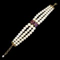 925 Wunderschönes Natur Perlen Amethyst Armband