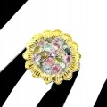Ring Größe 16 natürliche Turmaline 925er Silber