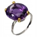 Ring natürlicher Amethyst 17,96 ct Silber Größe 20,5