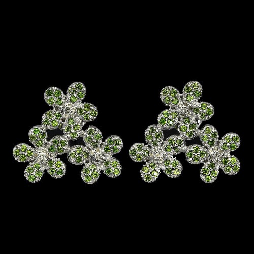 Ohrringe Blumen Saphire Diopside 925 natur 5