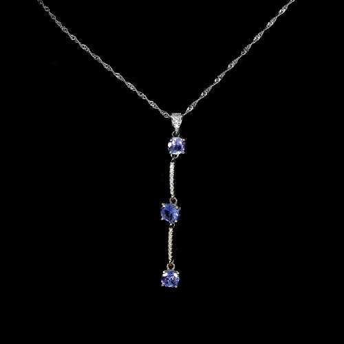 Zarte Halskette aus 925 natürlichen Tansanit Zirkonia