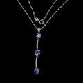 Zarte Halskette aus 925 natürlichen Tansanit Zirkonia
