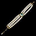 Armband natürlicher Sky Blue Topas Perlen Zirkonia