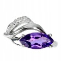 Silberring mit natürlichen Amethyst Zirkonia Größe 16,5